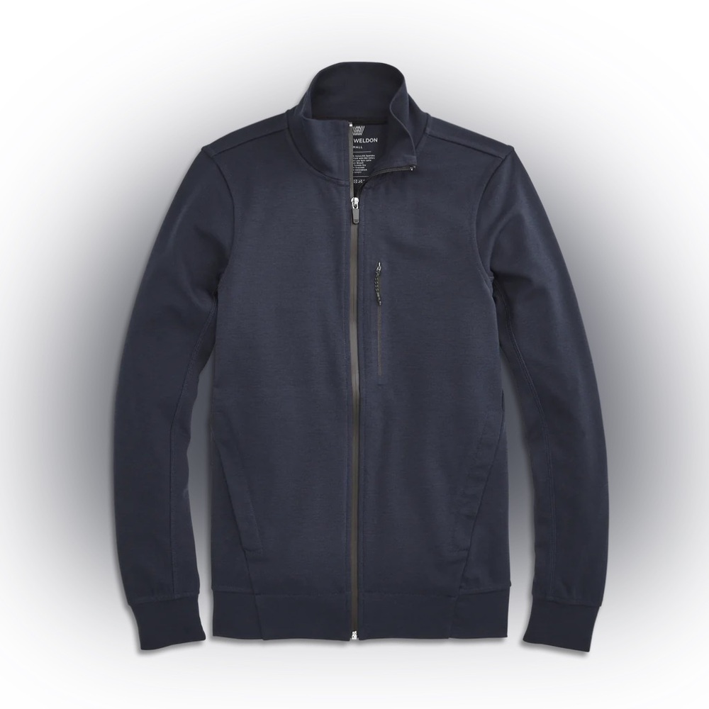 Mack Weldon Atlas Full-Zip Jacket in Total Eclipse Blue (Navy) Size M